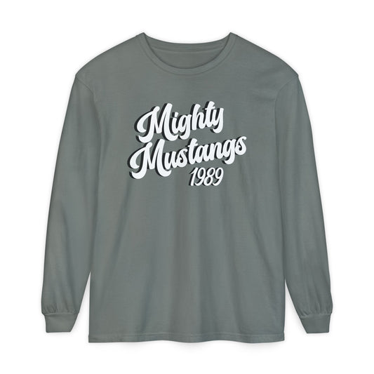 Mighty Mustangs 1989 Retro Shadowed Long Sleeve T-Shirt