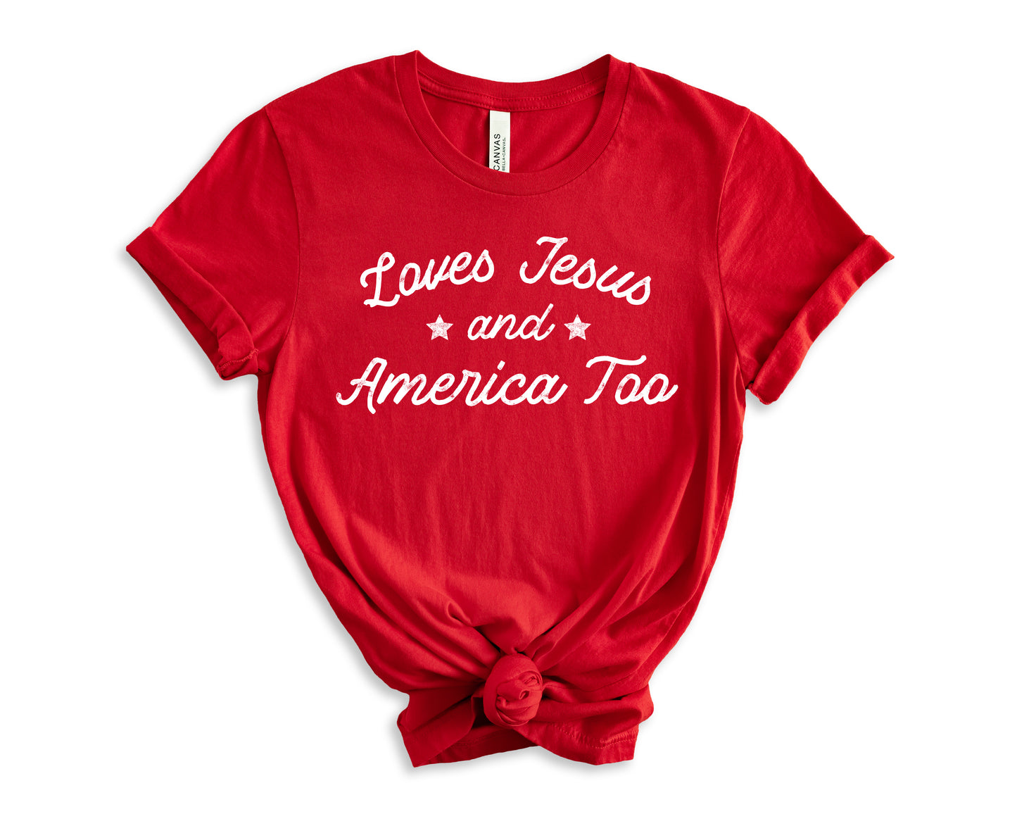 Loves Jesus & America Too Tee