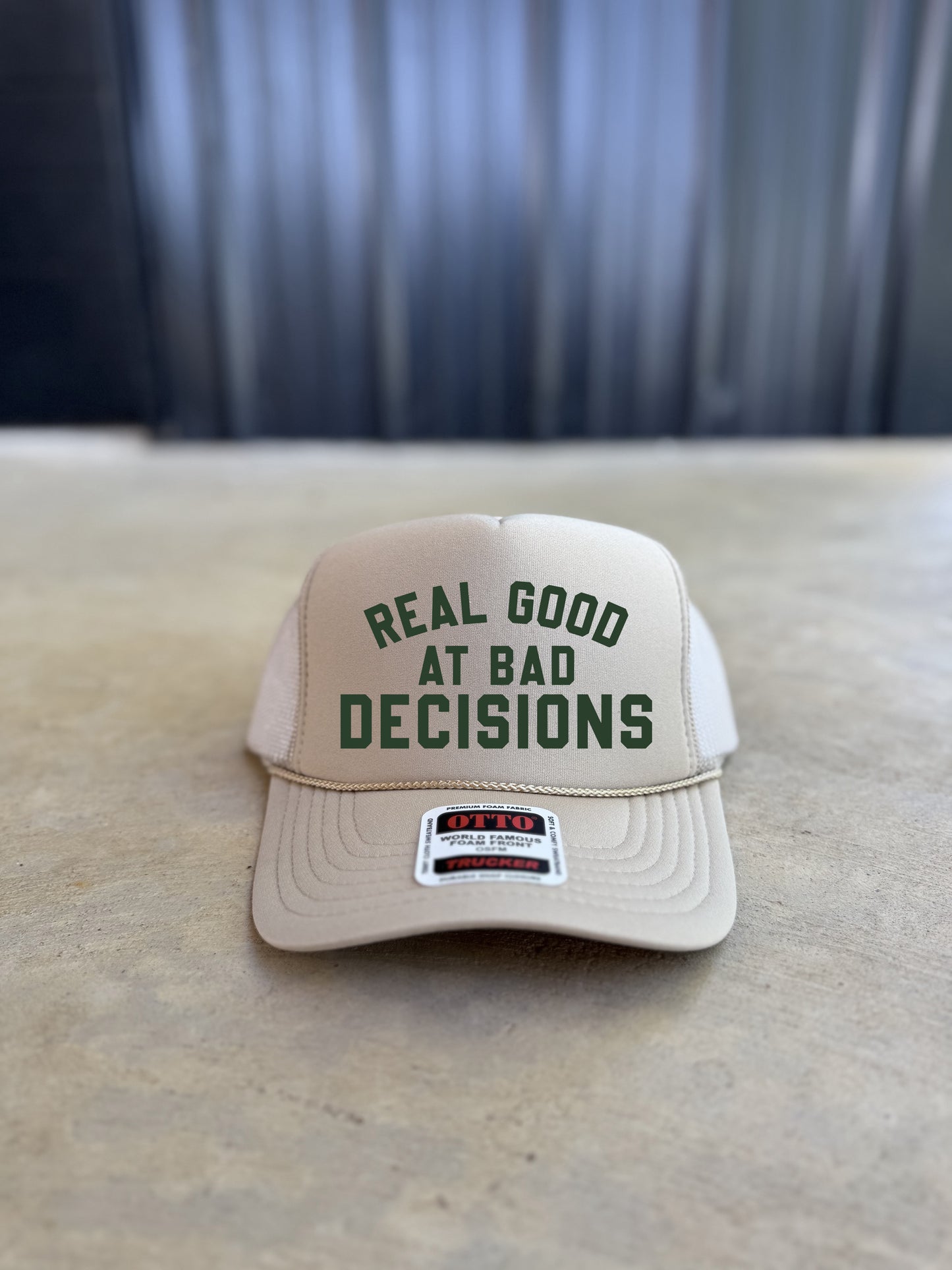 Real Good At Bad Decisions Trucker Hat
