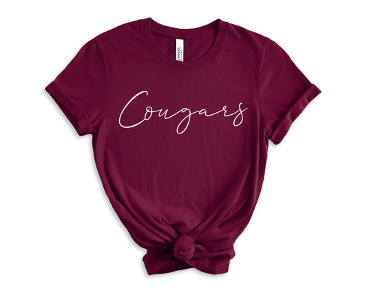 Cougars Cursive Tee