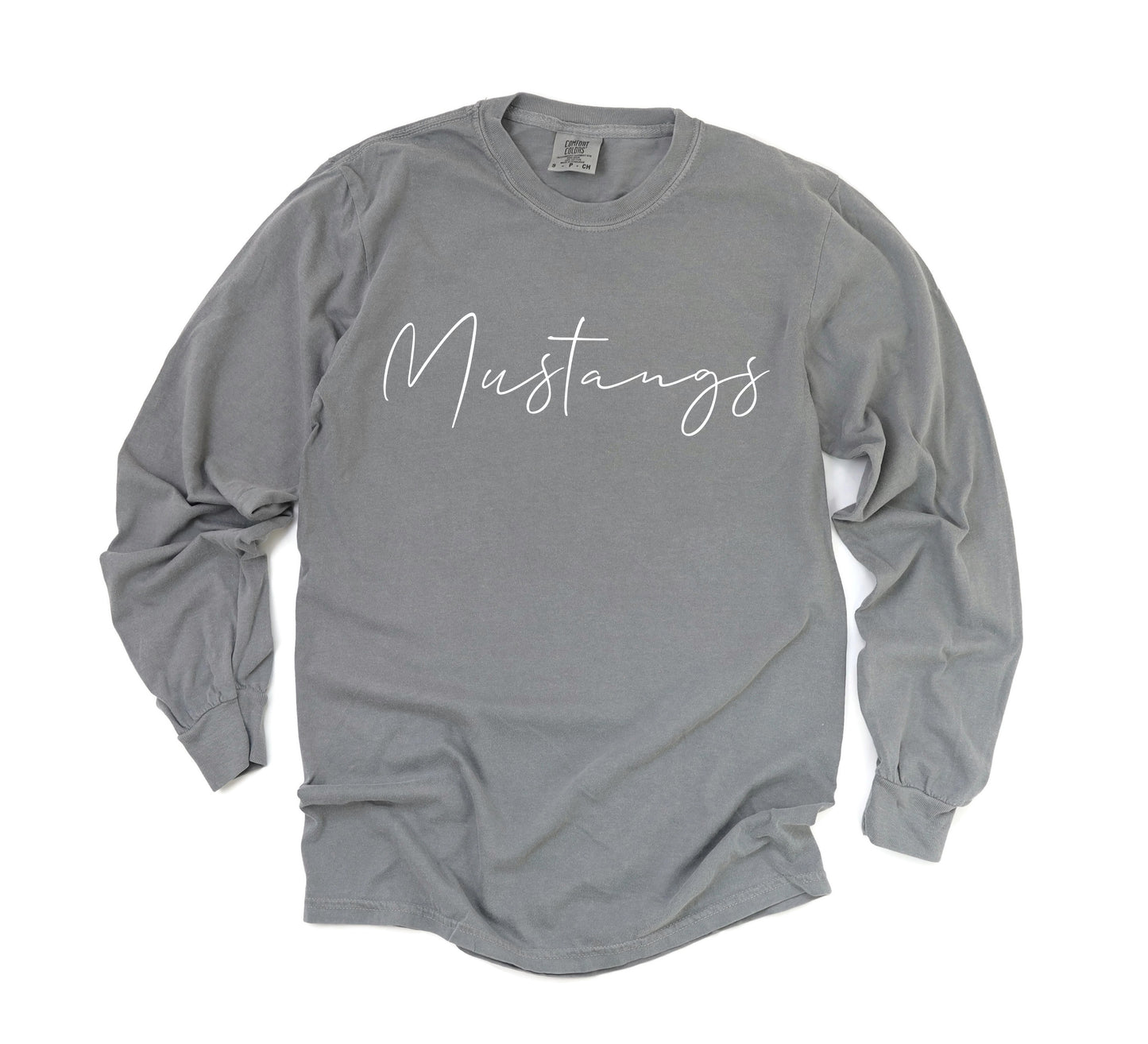 Mustangs Cursive Long Sleeve T-Shirt