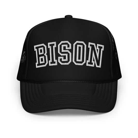 Bison Block Outline Embroidered Foam Trucker Hat