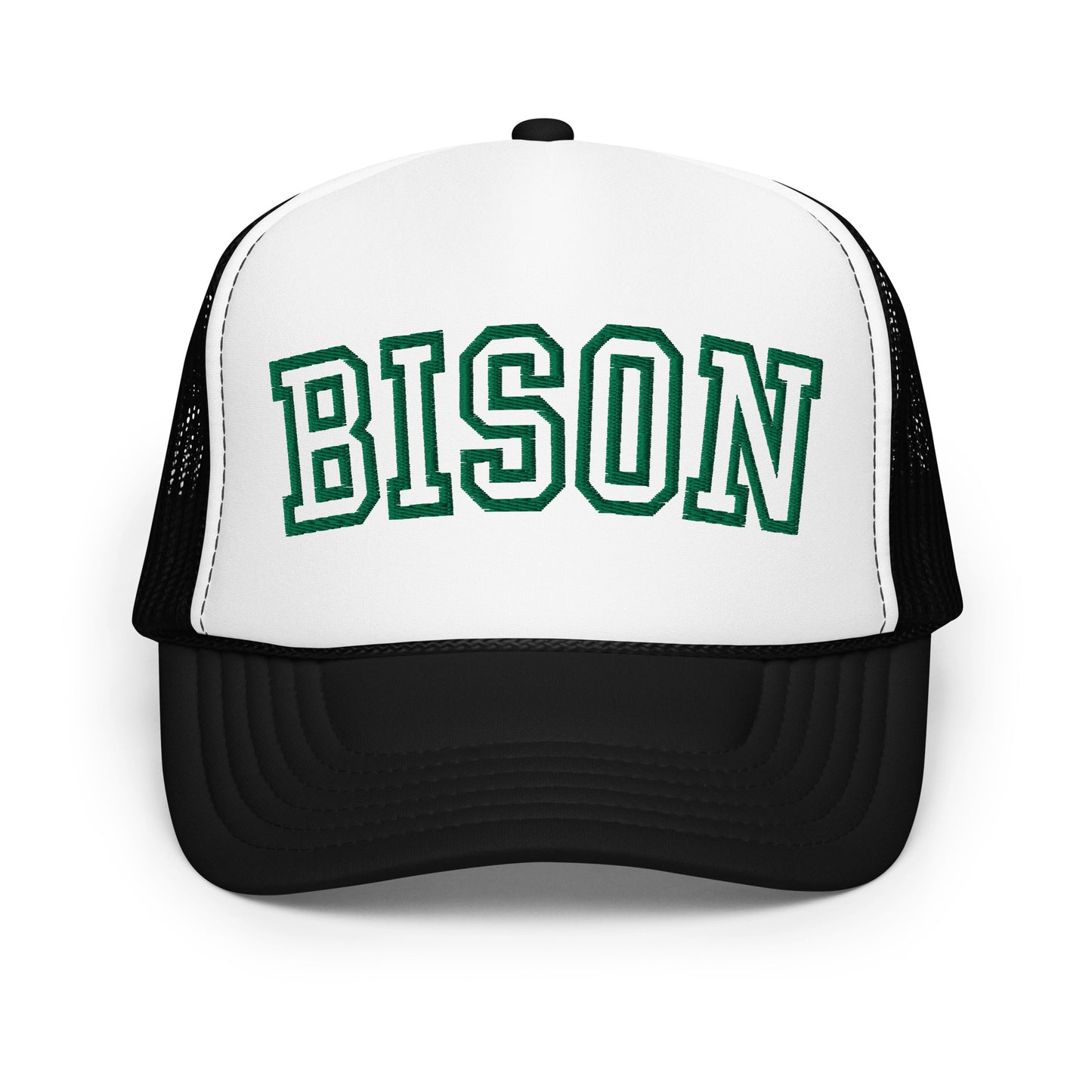 Bison Block Outline Embroidered Foam Trucker Hat