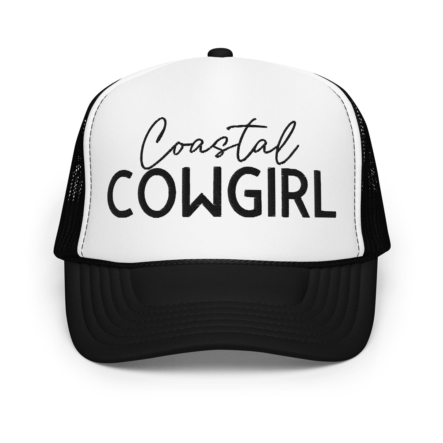 Coastal Cowgirl Embroidered Foam Trucker Hat