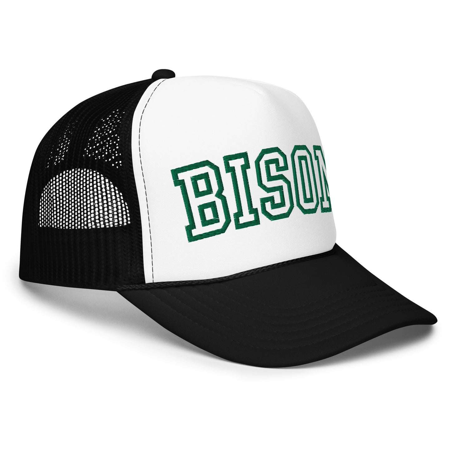 Bison Block Outline Embroidered Foam Trucker Hat