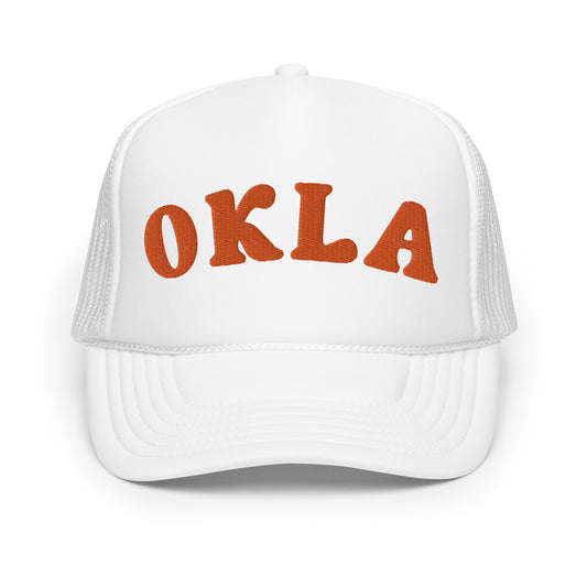 OKLA Embroidered Foam Trucker Hat