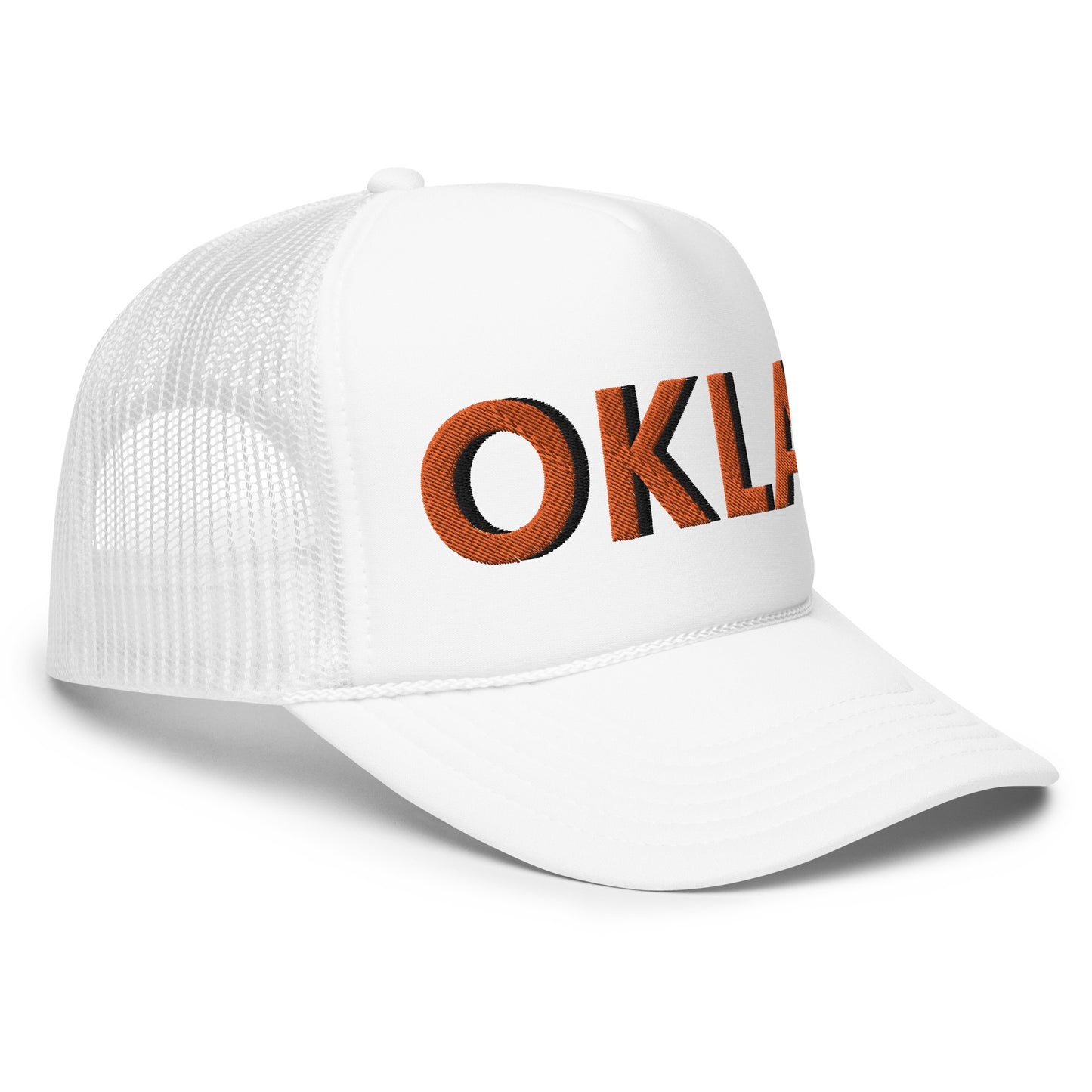 OKLA Bold Embroidered Foam Trucker Hat